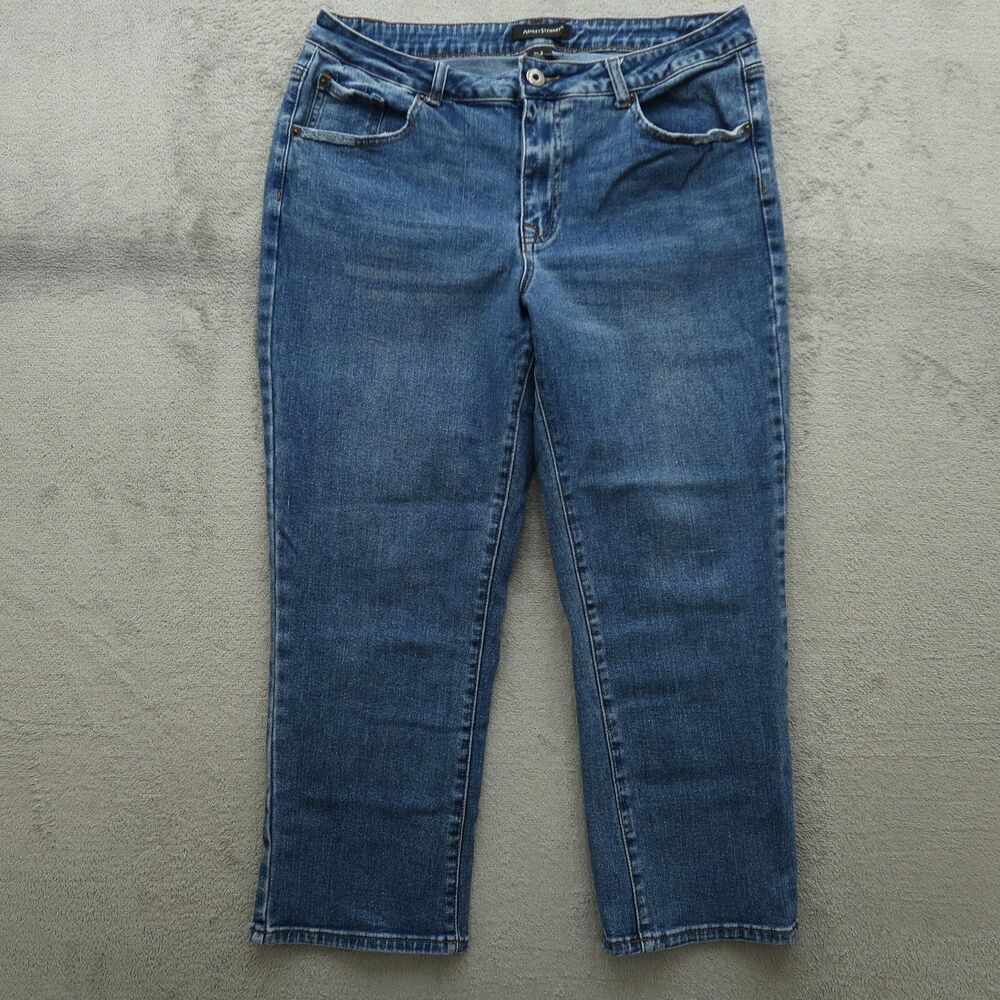Ashley Stewart Jeans Women's Size 16 Blue 26" Inseam High Rise Straight Stretch